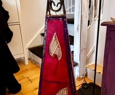 Beautiful antique Moroccan leather and iron handmade lamp