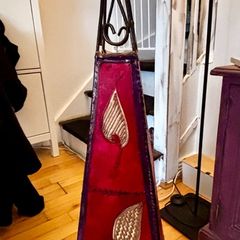 Beautiful antique Moroccan leather and iron handmade lamp