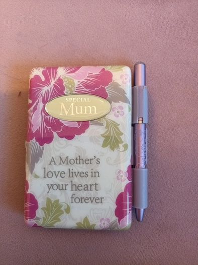 mothers day note pad and pen