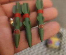 3x GI Joe Playset AMMO Dump Wolverine Missile Green Original Part