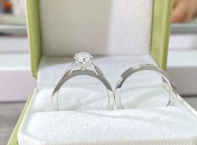 14K White Gold Moissanite ring