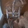 Bath Shower Mixer Tap, Small Spout & Cross Handles Image 5