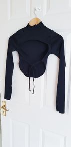 Black Petite Open Back Top - Size 4