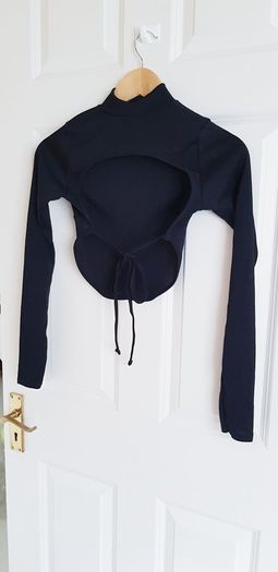 Black Petite Open Back Top - Size 4