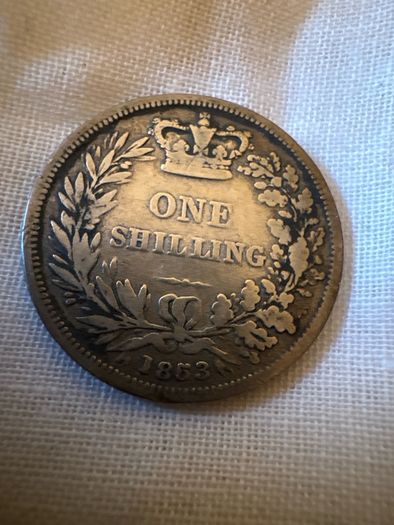 1853 Queen Victoria Silver Shilling Antique Victorian Coin