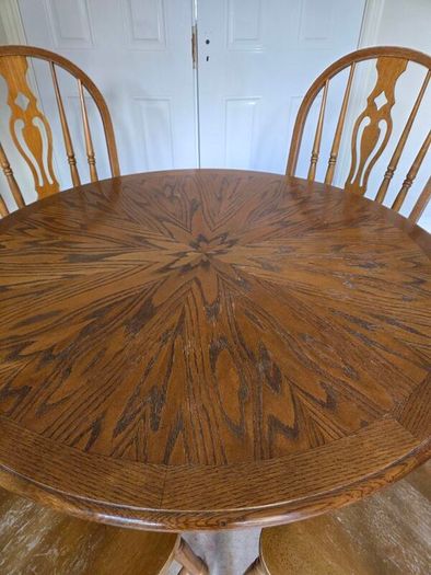 Solid Wood Round Table & Chairs