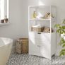 _Bathroom cabinet, versatile bathroom shelf with 4 levels, bathroom cabinet made of wood, white, 60 x 122 x 32.5 cm (W x H x D) Image 2