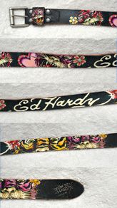 Ed Hardy by Christian Audigier Leather Belt Size L