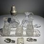 Vintage Cut & Pressed Glass High Tea Set - Cruet, Sifter, Jug, Preserve Pot & More Image 2