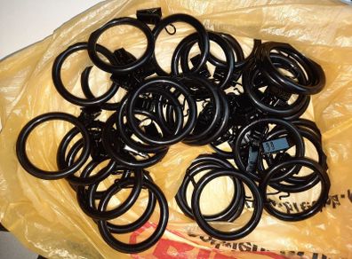 Ikea black curtain rings