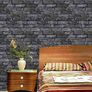NEW SALE | Rustic Brick Wallpaper, Silver/Black Image 3