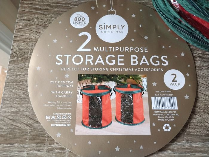 Set of x2 Christmas Storage Bags