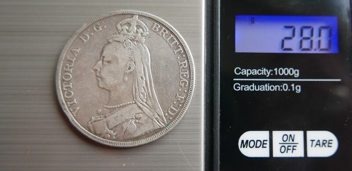 1889 Queen Victoria Sterling Silver Crown Coin