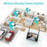 HM243 8CH NVR Security Camera System Kits 12 inch LCD Monitor 1080P 4Pcs CCTV Wireless Night Vision Motion Detect Image 3