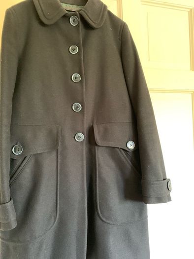 Burberry - Thomas Burberry - Navy wool knee length coat   Size S  Will Fit UK 10 / 12  EUR 38 / 40 US 8
