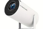 Magcubic HY300 Pro 4K Projector, Android 11, Allwinner H713, Wireless 5.0, UK Plug, 1280/720P HD Home Cinema, Outdoor Portable, 180 Adjustable Stand, Wireless, Compatible with Android 11 TV Box, Outdoor Projector | Modern Cylindrical Design | Compact