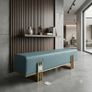 Aurora Luxury Bench  180cm Gold Frame Upholstered Bench Image 7