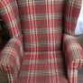 2 wingback armchairs, headboard & footstool Image 4