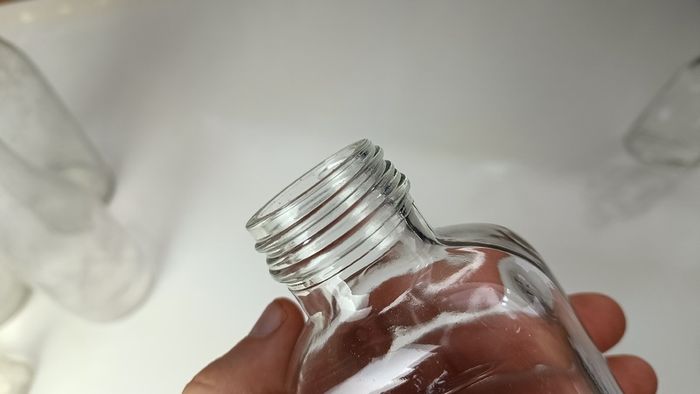 440 - Set of 6 Vintage Clear Glass Collectible Decorative Bottles