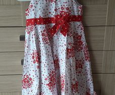 Lovely girl dress,Red and white flower girl dresses.