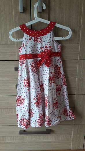 Lovely girl dress,Red and white flower girl dresses.