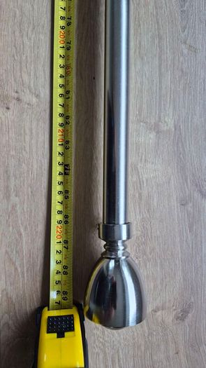 Extendable Curtain Pole 28mm Lesina Chrome Eyelet Pole 1.2m -2.1m