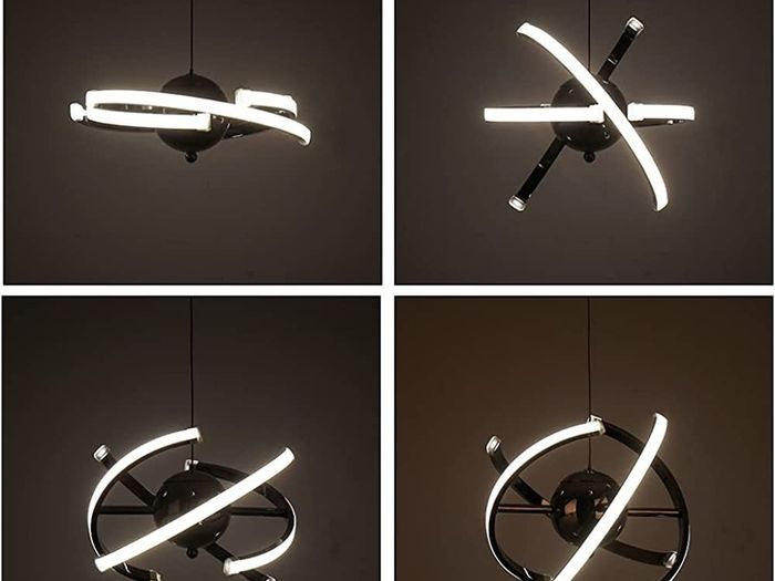 Modern Living Room LED Pendant Lights,Creative Adjustable Kitchen Light Fixture,26W Globe Chrome Ceiling Chandelier for Dining Room,Bedroom