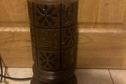 1970s wooden craved lamp