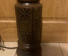 1970s wooden craved lamp