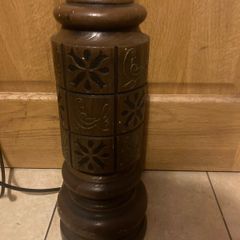 1970s wooden craved lamp