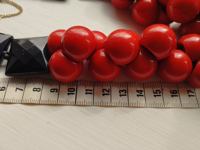 Vintage red and black necklace.