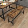 New Set of 2 IndustrialTable Benches Rustic Brown Image 3