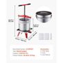 Fruit Wine Press, 3.96Gal/15L, Stainless Steel Manual Juice Maker, Heavy Duty T-Shaped Handle & Cross-beam for Cider Apple Grape Vegetable Press, with 2 Filter Bags, for Kitchen Home Brewing Image 7