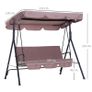 Outsunny 3-Person Porch Swing with Stand, Outdoor Swing for Patio Porch with Adjustable Tilt Canopy & Comfortable Swing Bench-Style Seat, Steel Frame (FREE POSTAGE) Image 8