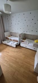 2x MYLLRA Cot with drawer, white, 70x140 cm