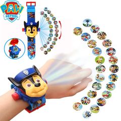 Paw Patrol 3D Projection Watch Chase Marshall Rocky Cartoon Model Action Figures Toys Set Anime Toy Peripherals Children Wristband