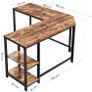 _Corner Desk, L-Shaped Computer Table, Study Table, with Storage Shelf, for Home Office, Easy Assembly Image 4