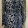 Karen Millen Grey and Black Animal Print Dress with Tie Neck Detail Image 2