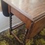 Solid Oak Vintage Gateleg Drop Leaf Table Barley Twist Legs Image 2