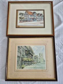 Pair of Framed Martin Goode Limited Edition Prints Stratford upon Avon Street Scenes