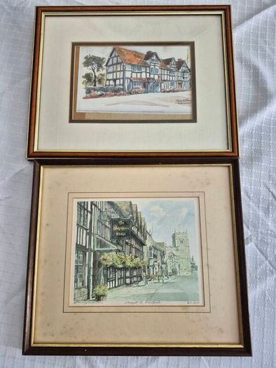 Pair of Framed Martin Goode Limited Edition Prints Stratford upon Avon Street Scenes