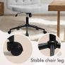 Mid-Back Cross-legged Desk Chair, Vanity Chair Dressing Table With Armless Seat for Home Office, Living Room, Bedroom(Grey) Image 6