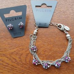 Pilgrim bracelet and earrings