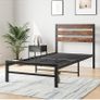 Single Bed Frames with Wood Headboard Image 7