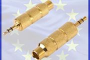 New Gold Audio 3.5 mm Male 1/8 To 6.5 mm 1/4 Female Stereo Adapter 6.3 mm #241