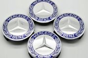 75 mm Mercedes wheel Caps 4pcs Light Blue