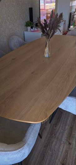 Solid Oak Oval Dining Table 240 x 120cm Like New