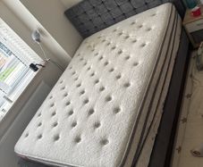 King Size Bed Frame (Dark Grey) & Odearest Glenveigh 1800 Pocket Spring Mattress (5ft)
