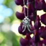 Antique Art Deco Diamond Cluster Pendant Necklace - Platinum Image 2