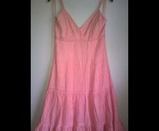 Peach dress apricot Brand New embroidered romantic New look spaghetti strap ruffle frill hem zipper on the black cut out detail empire seam crochet detail  cami summer holiday beach party Size UK 10